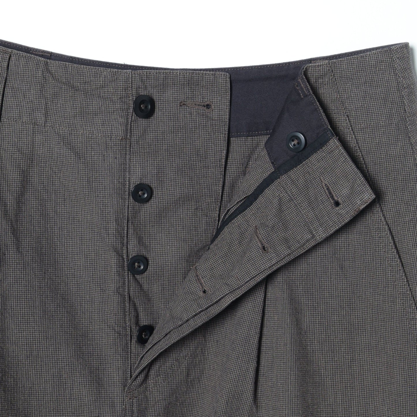 CHEF CHECK COTTON LINEN SKIRT