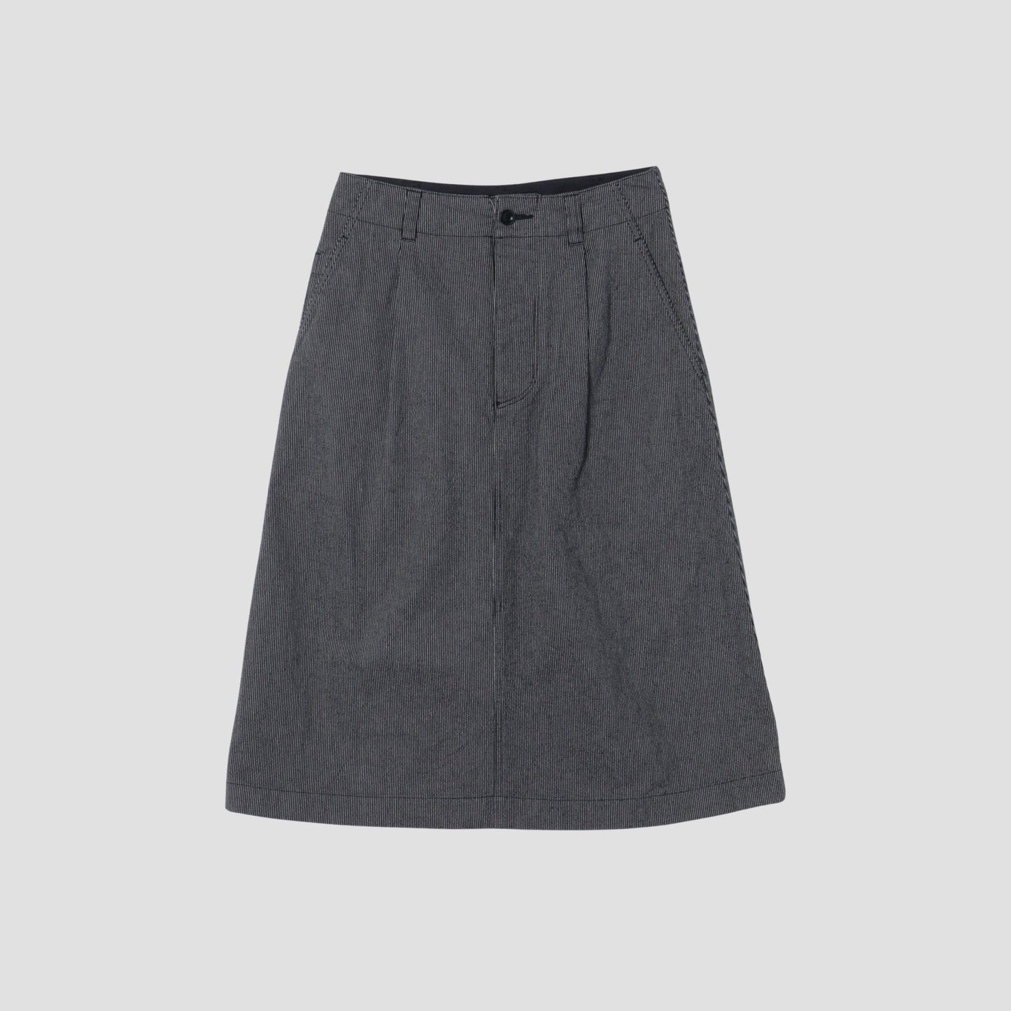 WORKWEAR STRIPE COTTON LINEN SKIRT