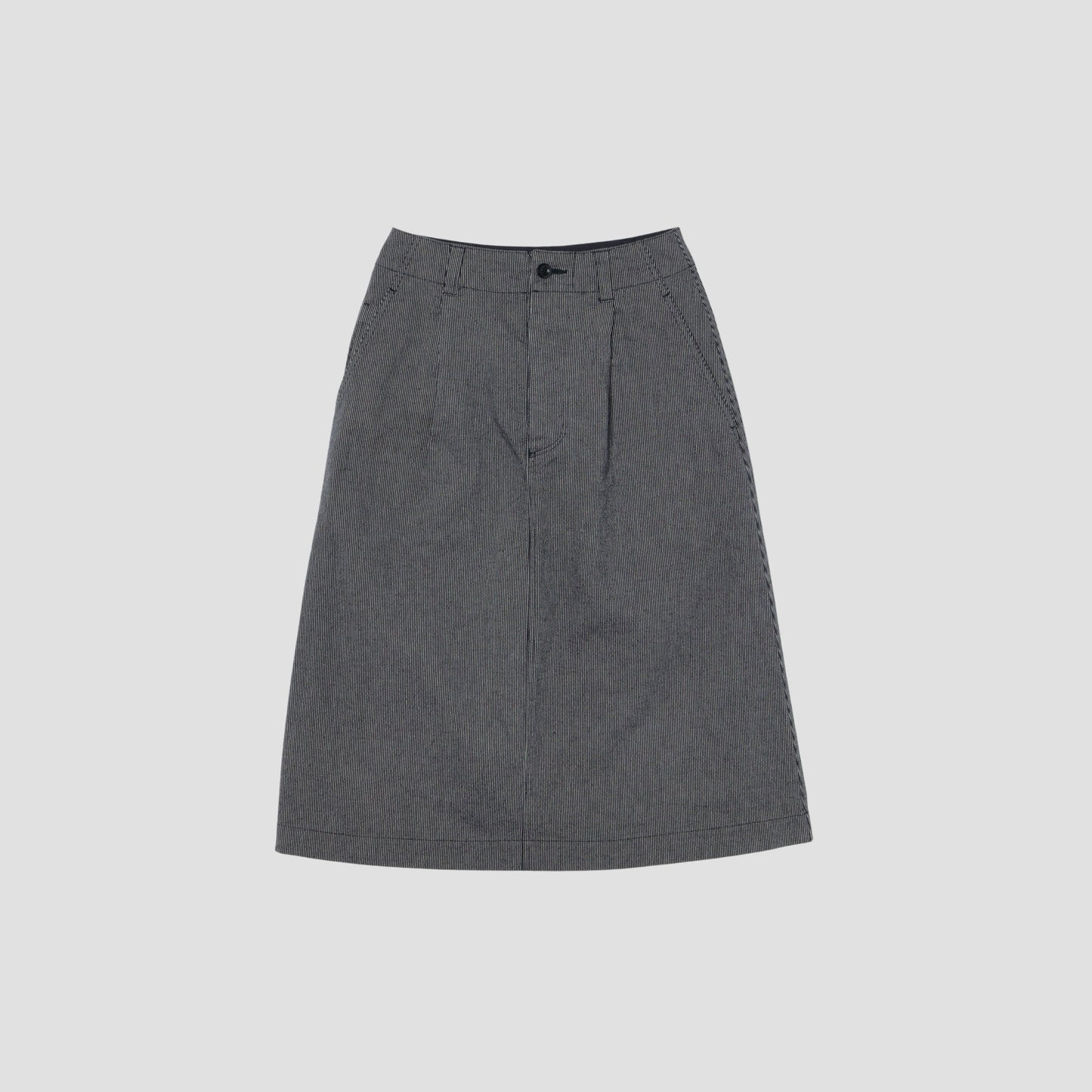 WORKWEAR STRIPE COTTON LINEN SKIRT