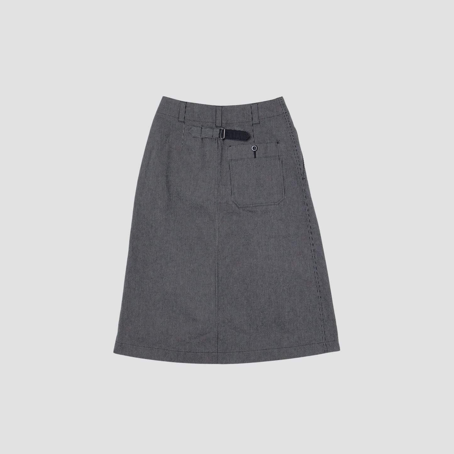 WORKWEAR STRIPE COTTON LINEN SKIRT