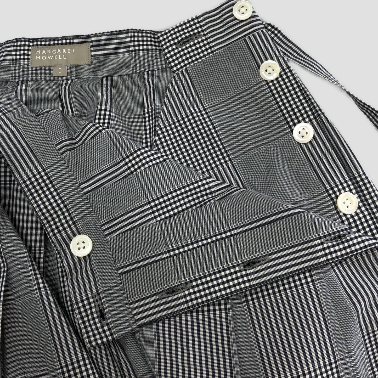 GINGHAM OVERCHECK COTTON SKIRT