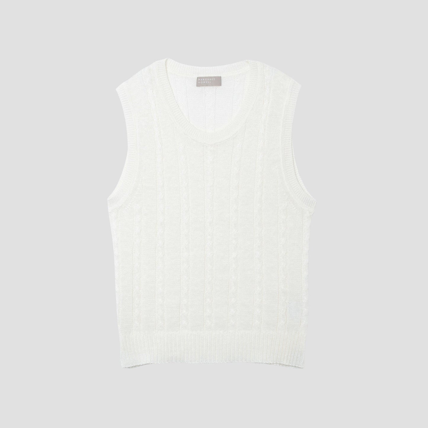 LINEN CABLE VEST KNIT