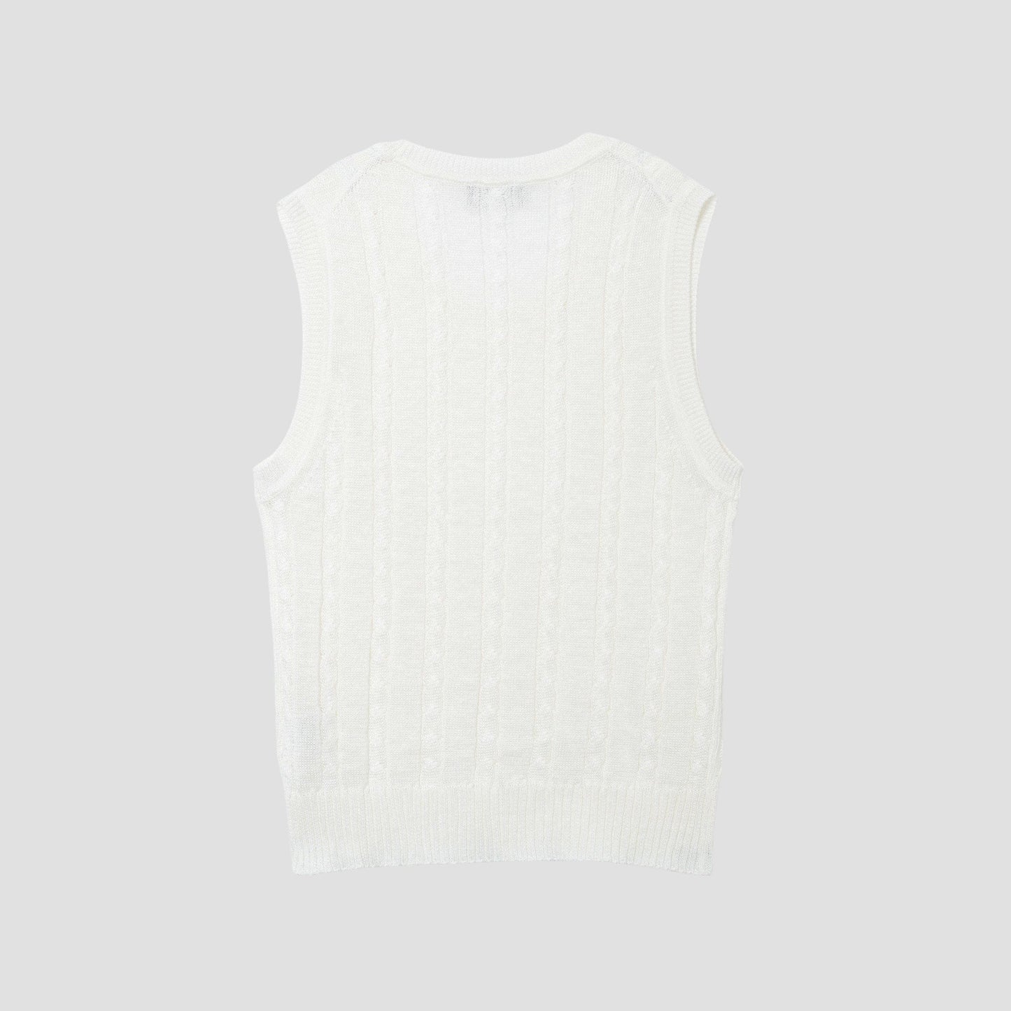 LINEN CABLE VEST KNIT