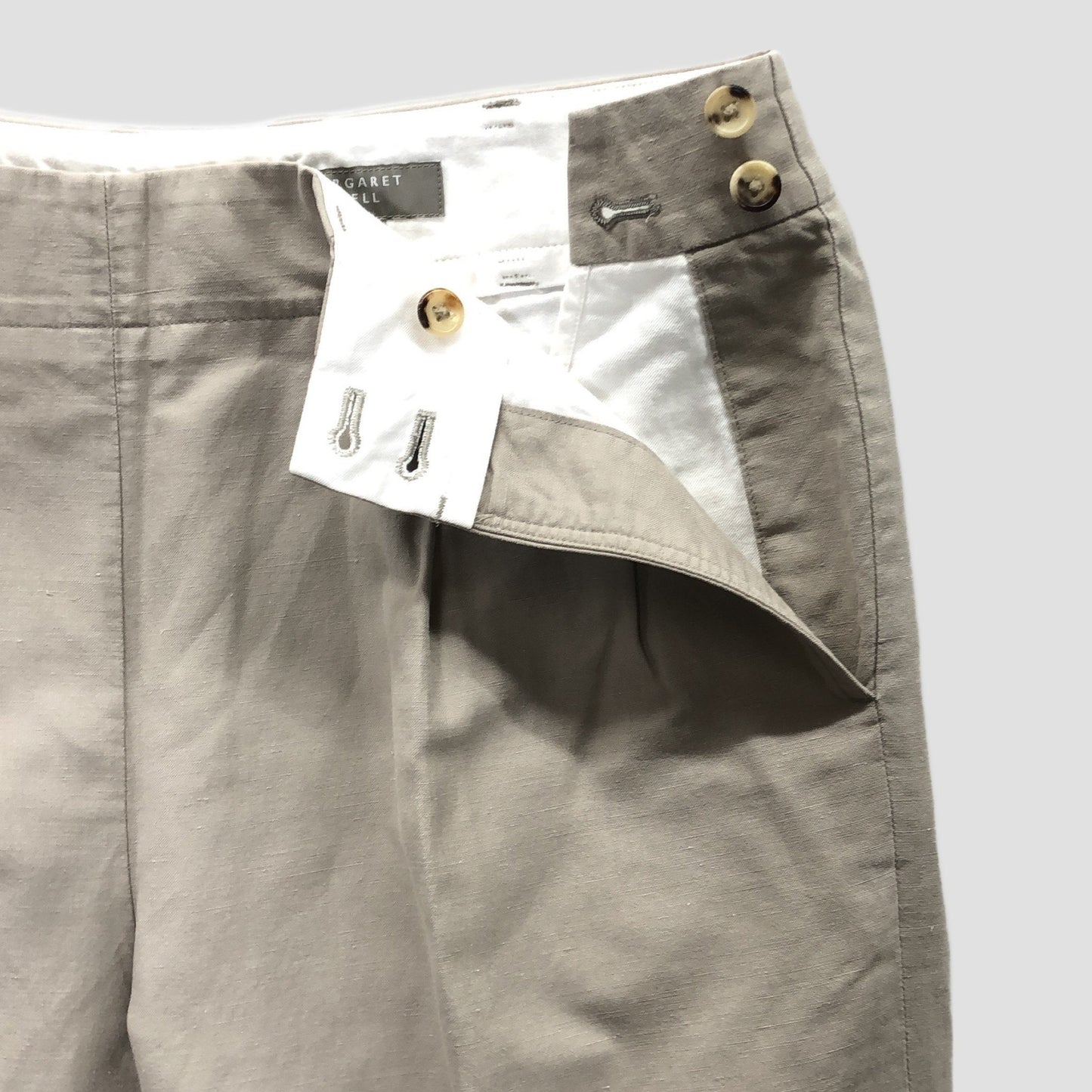COTTON LINEN OXFORD TROUSERS