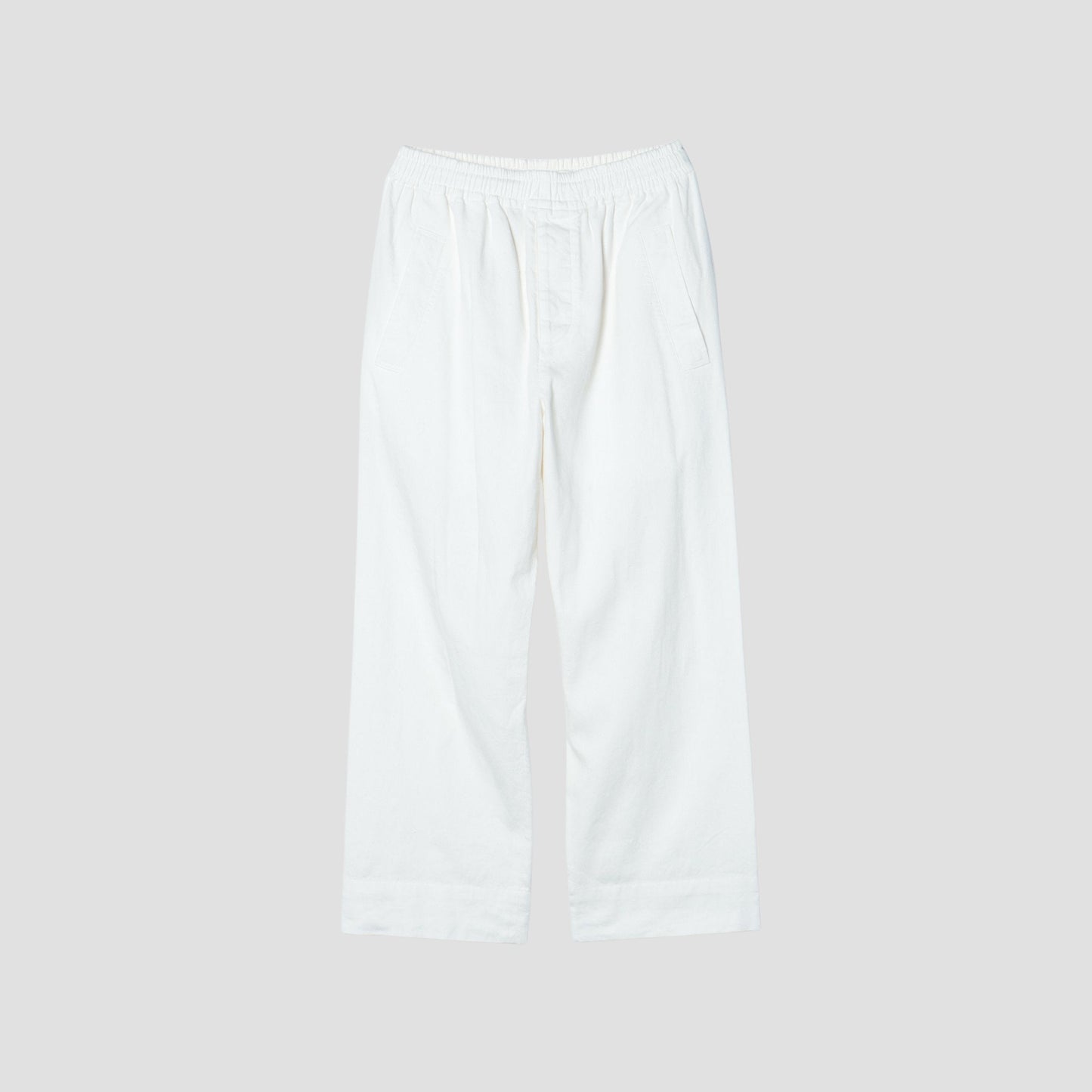 LINEN COTTON TWILL TROUSERS