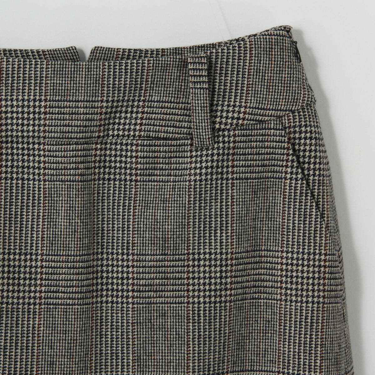 MULTI CHECK WOOL SKIRT