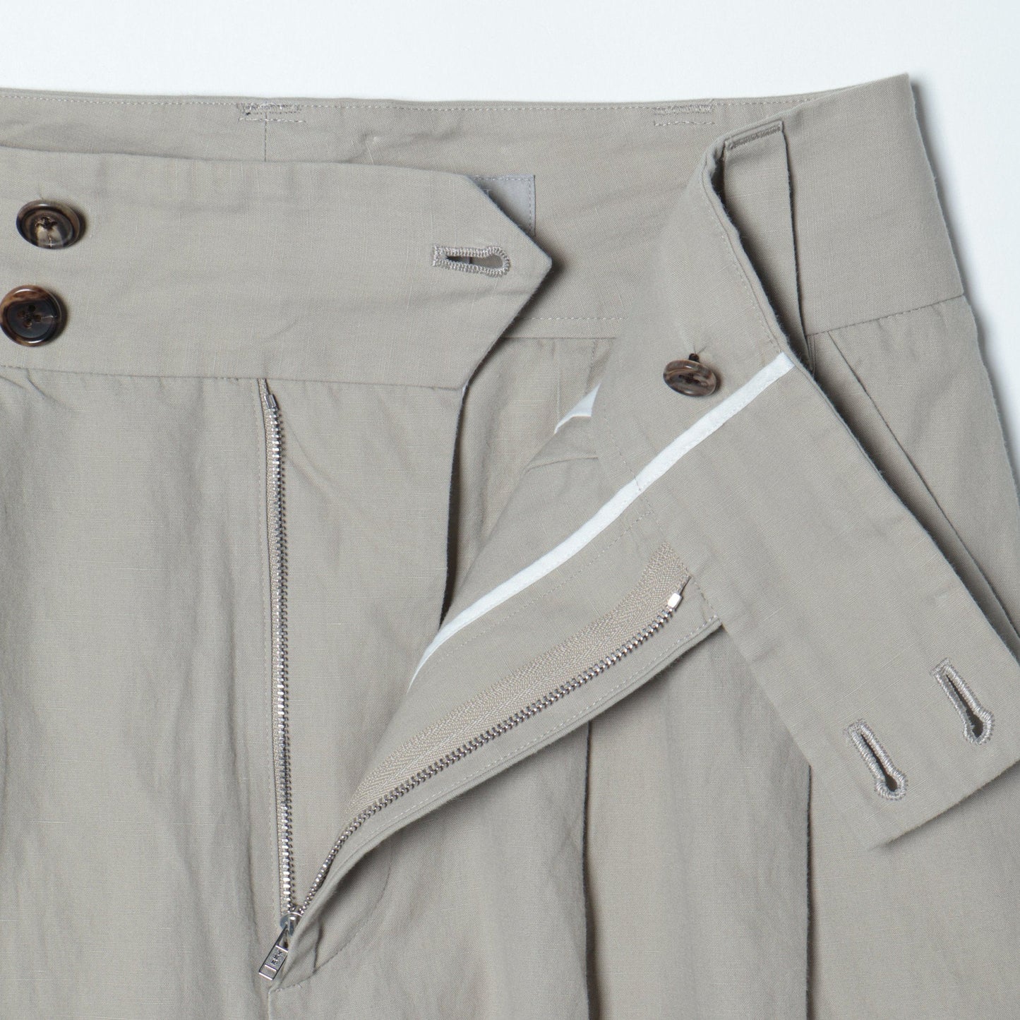 PLAIN WEAVE COTTON LINEN TROUSERS