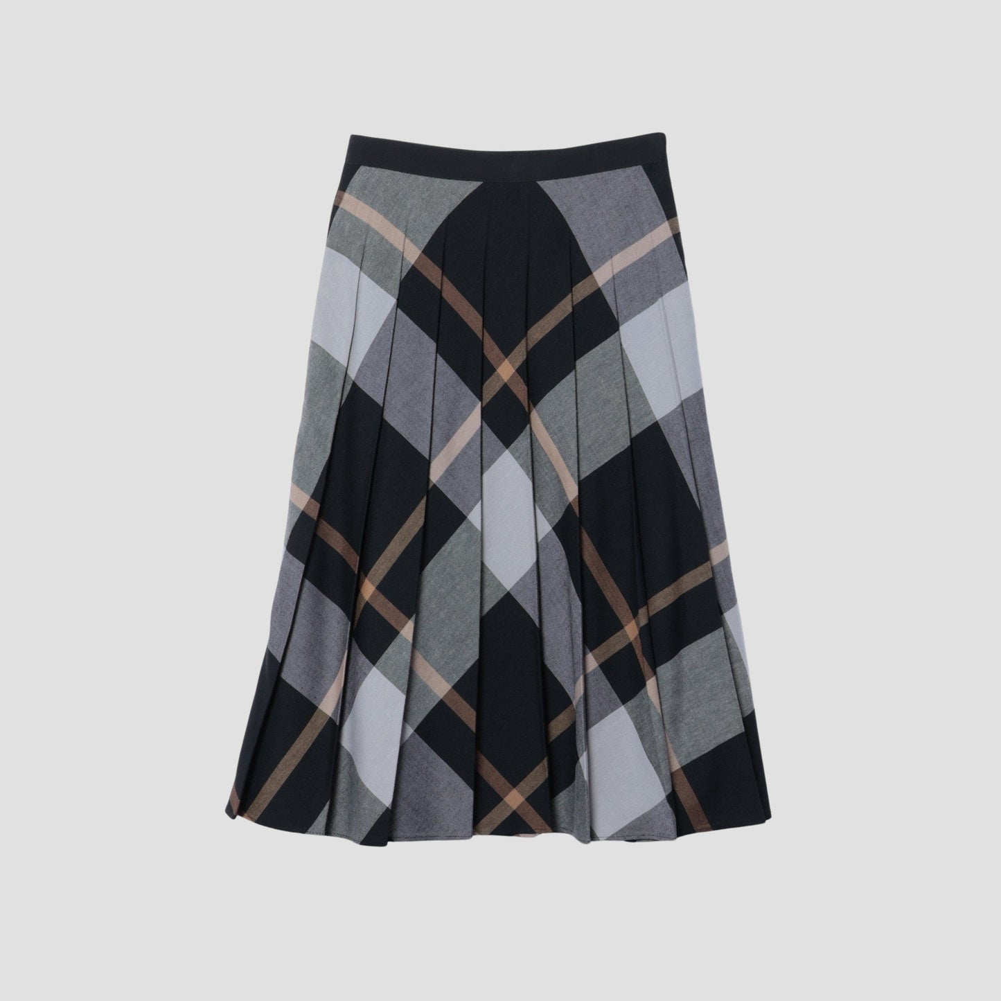 LARGE CHECK WOOL BLEND SKIRT