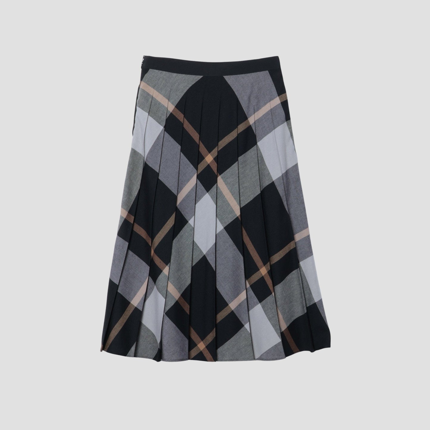 LARGE CHECK WOOL BLEND SKIRT