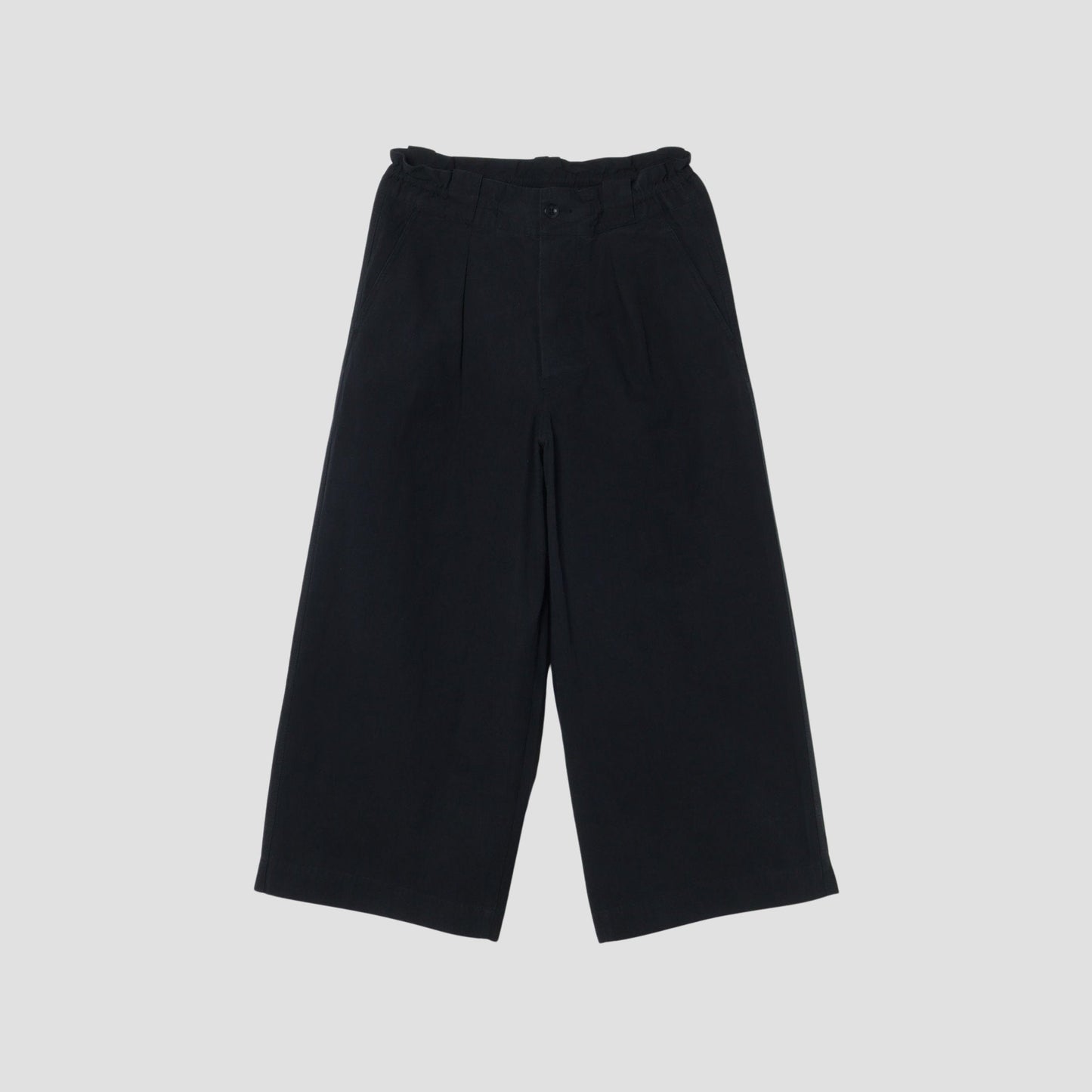 COTTON LINEN PLAIN WEAVE TROUSERS