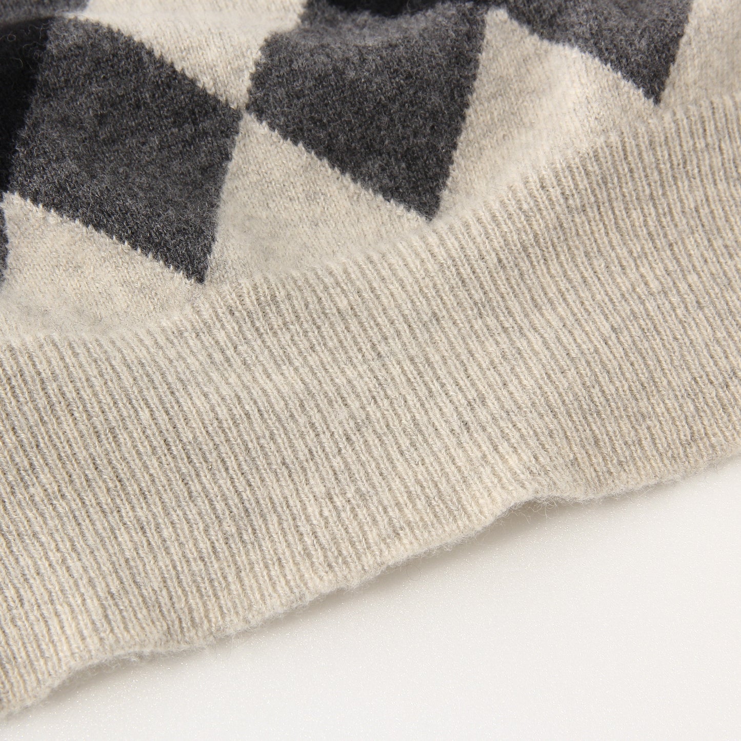 WOOL CASHMERE ARGYLE KNIT