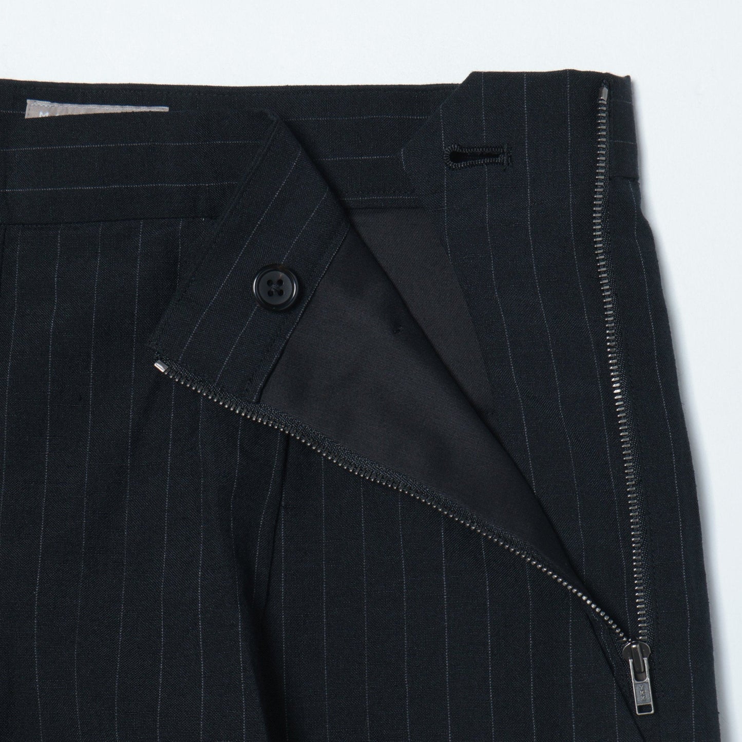 PINSTRIPE WOOL LINEN TROUSERS
