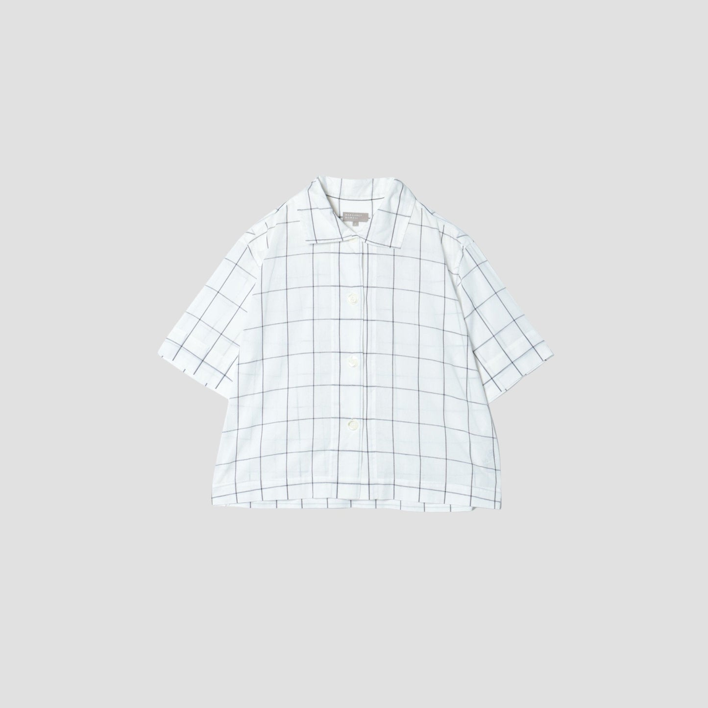 WINDOWPANE CHECK COTTON LINEN SHIRT