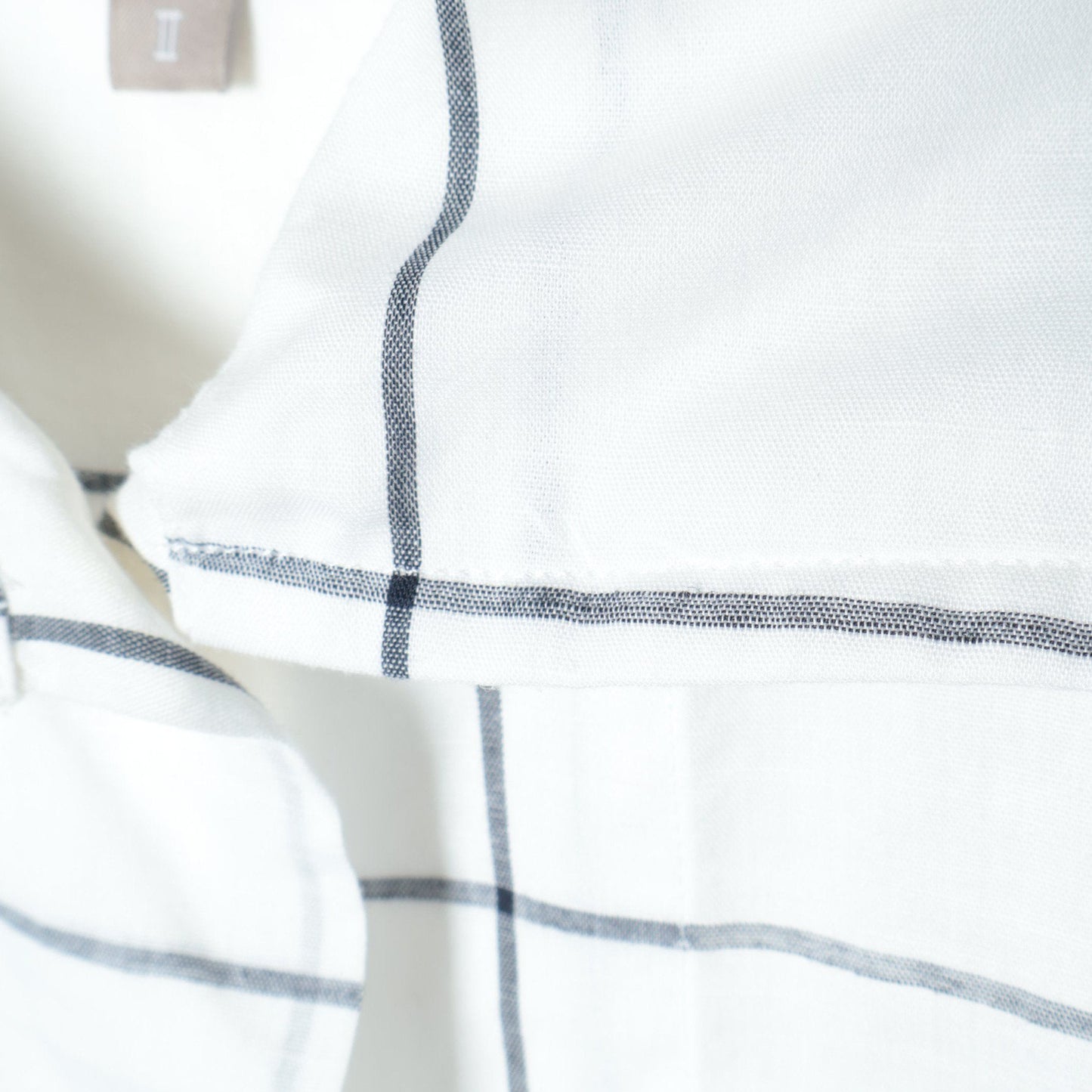 WINDOWPANE CHECK COTTON LINEN SHIRT