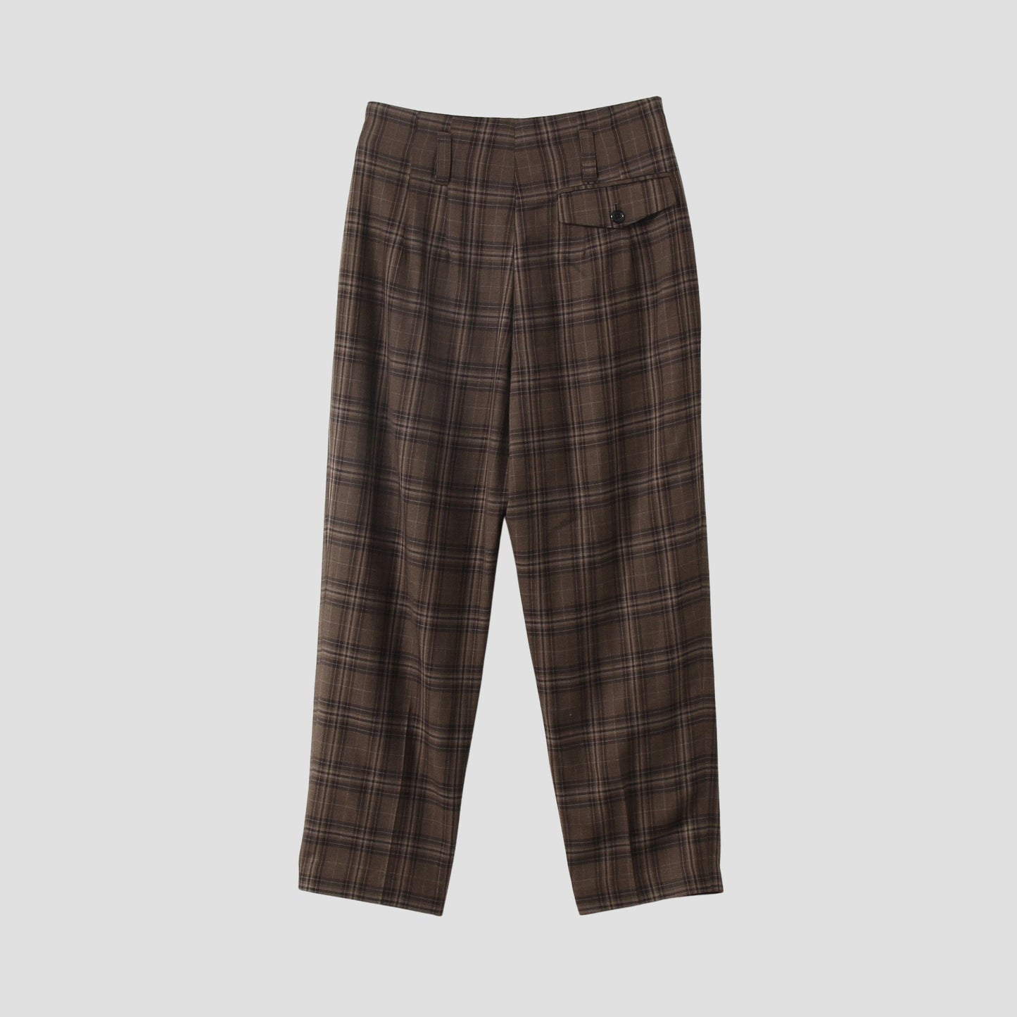TONAL CHECK WOOL TROUSERS
