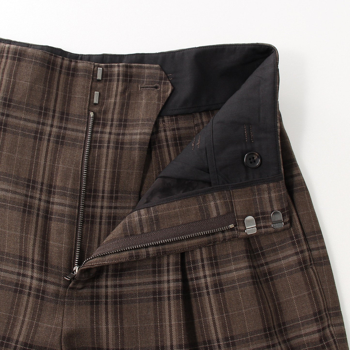 TONAL CHECK WOOL TROUSERS