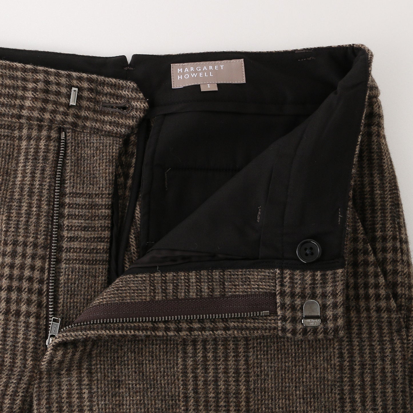 CHECK WOOL TROUSER TROUSERS