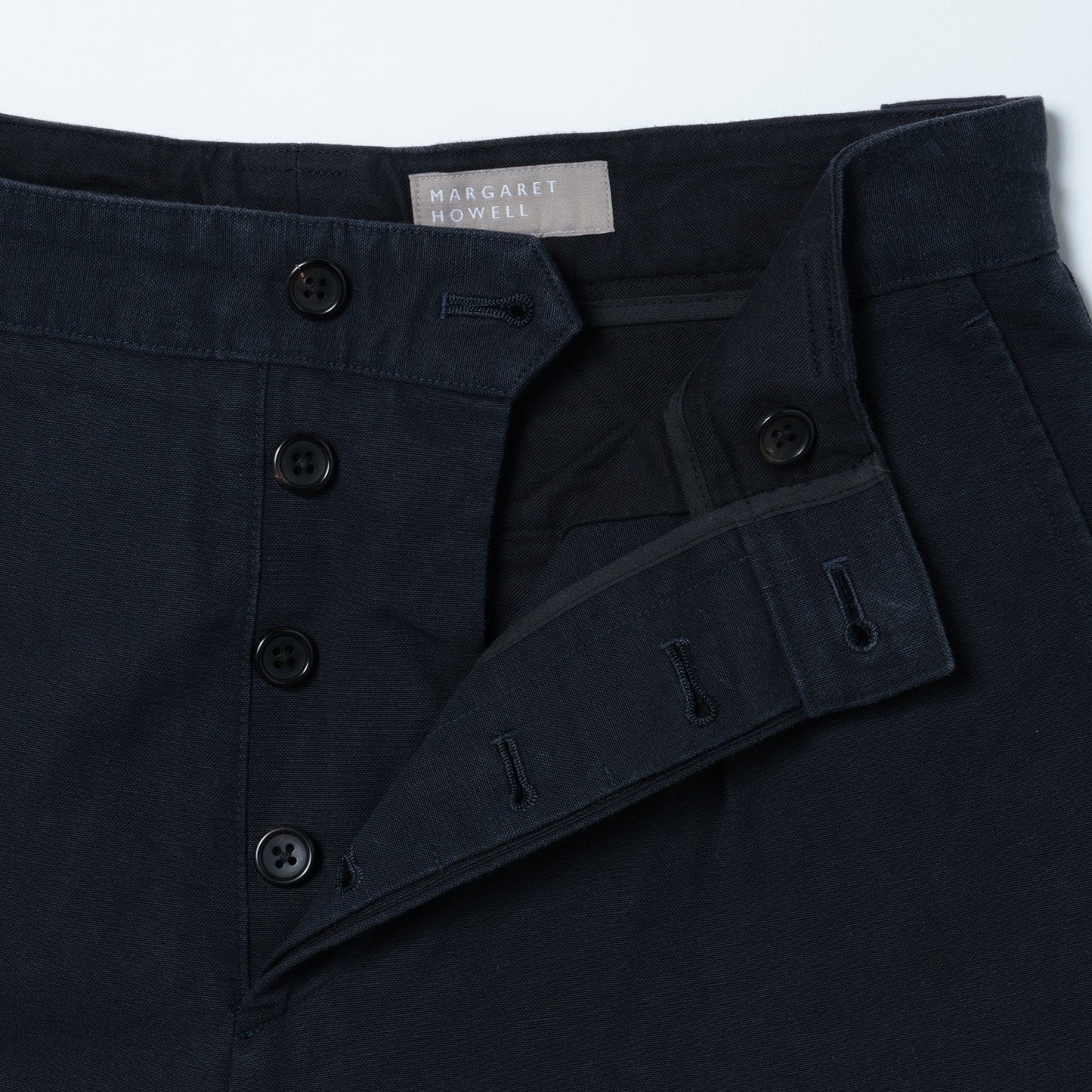 COTTON LINEN CANVAS TROUSERS
