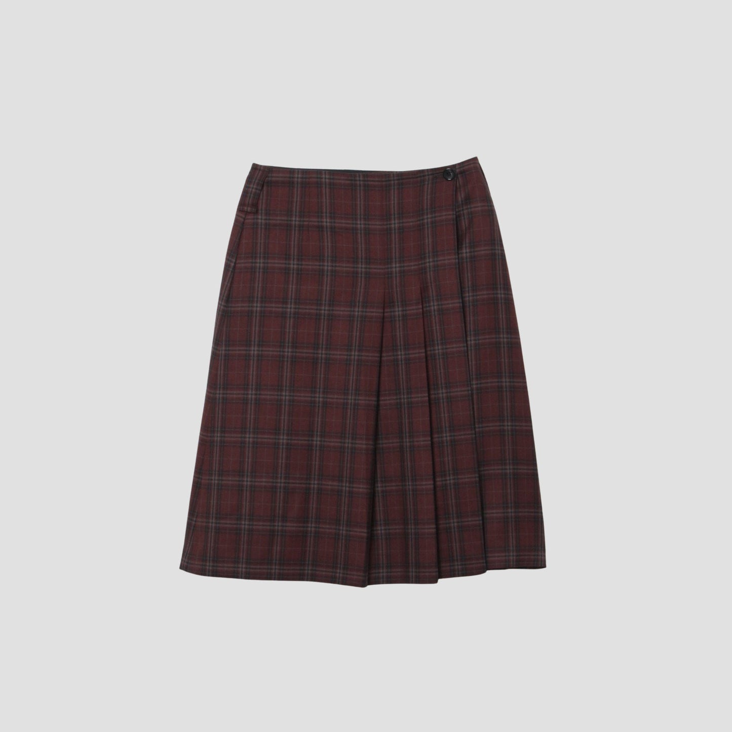 TONAL CHECK WOOL SKIRT
