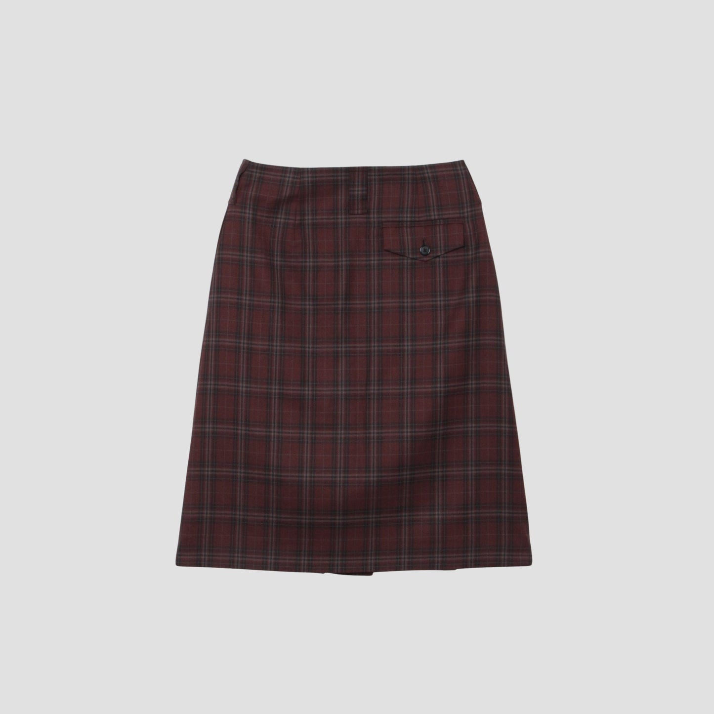 TONAL CHECK WOOL SKIRT