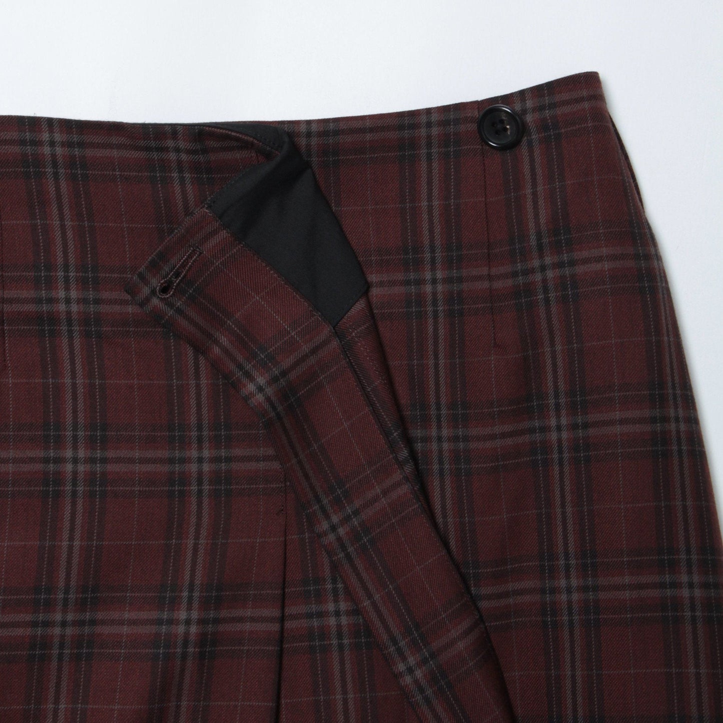 TONAL CHECK WOOL SKIRT