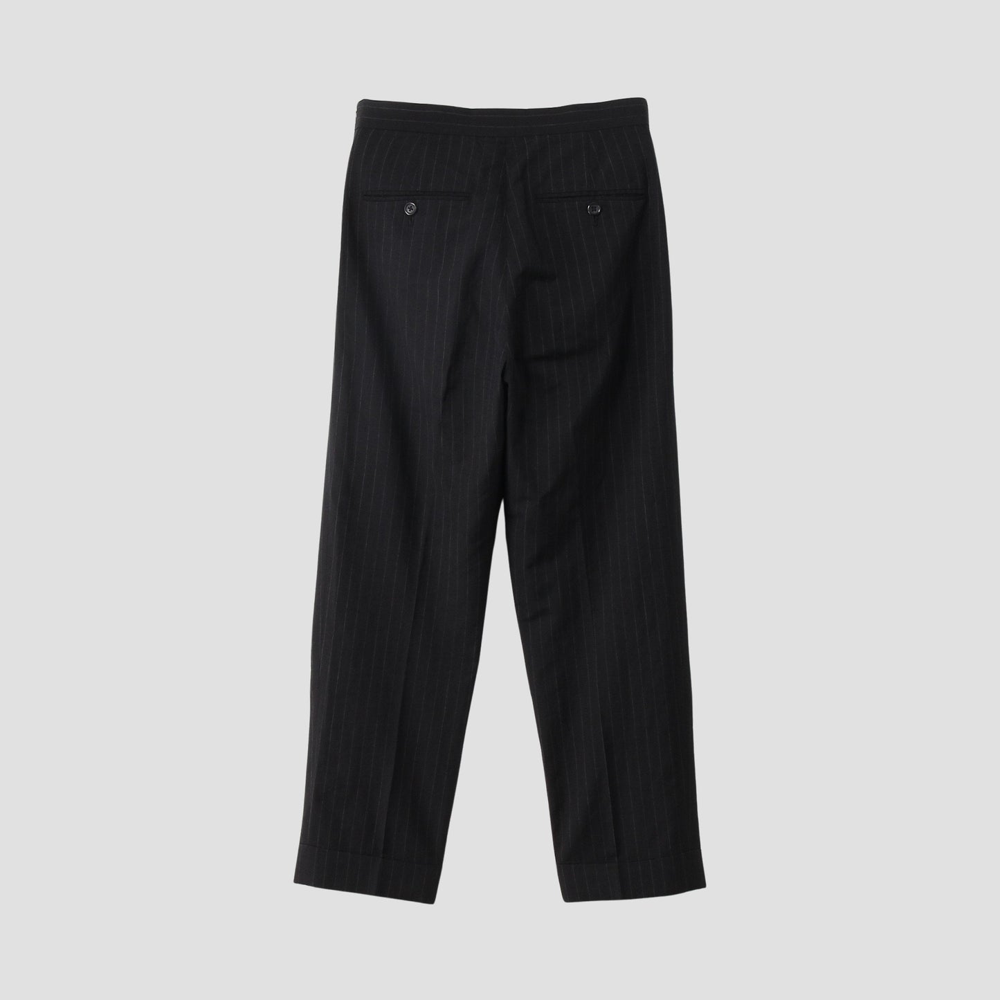 PINSTRIPE WOOL LINEN TROUSERS