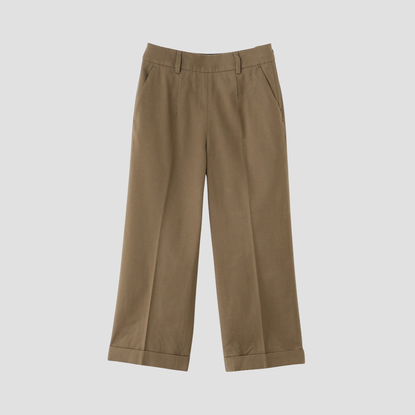 BRUSHED COTTON WOOL TROUSERS
