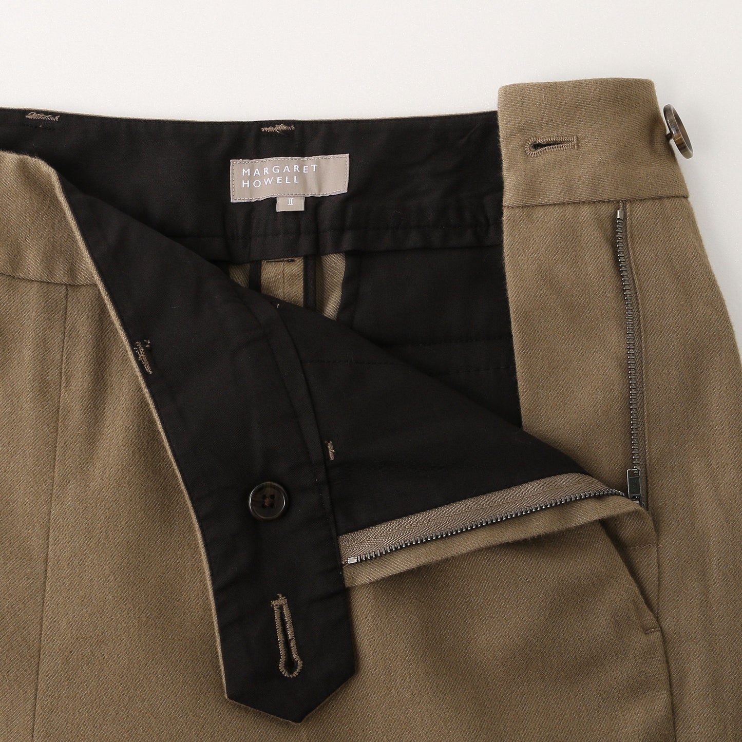 BRUSHED COTTON WOOL TROUSERS
