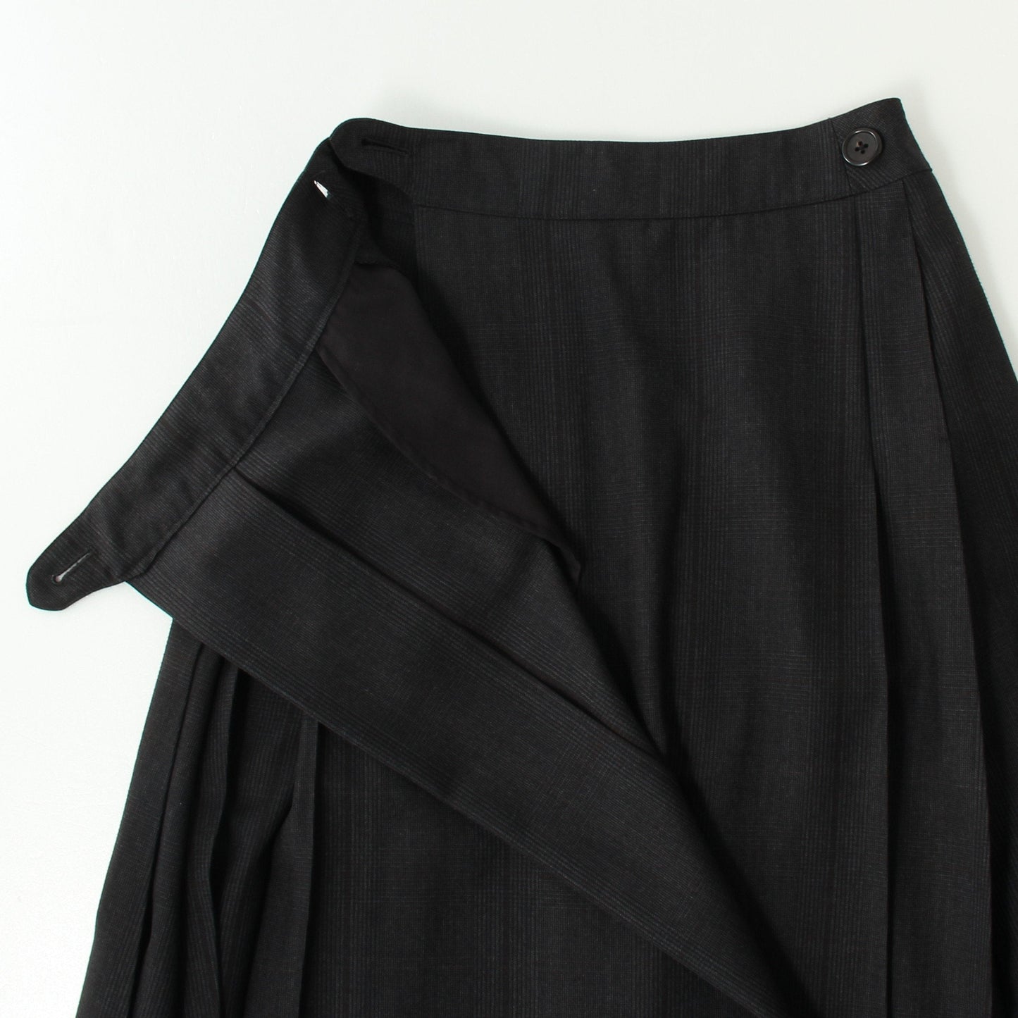 LARGE CHECK WOOL COTTON SKIRT