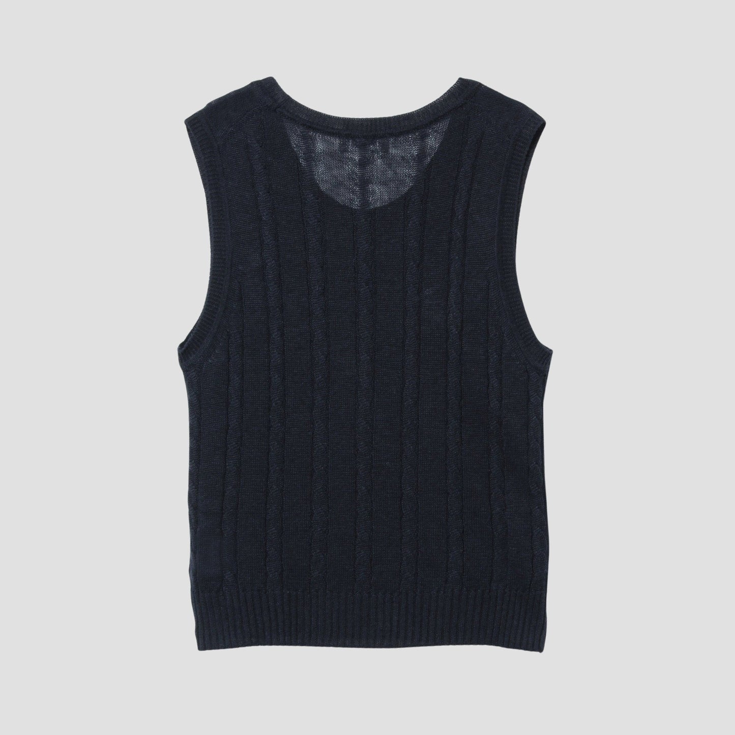 LINEN CABLE VEST KNIT