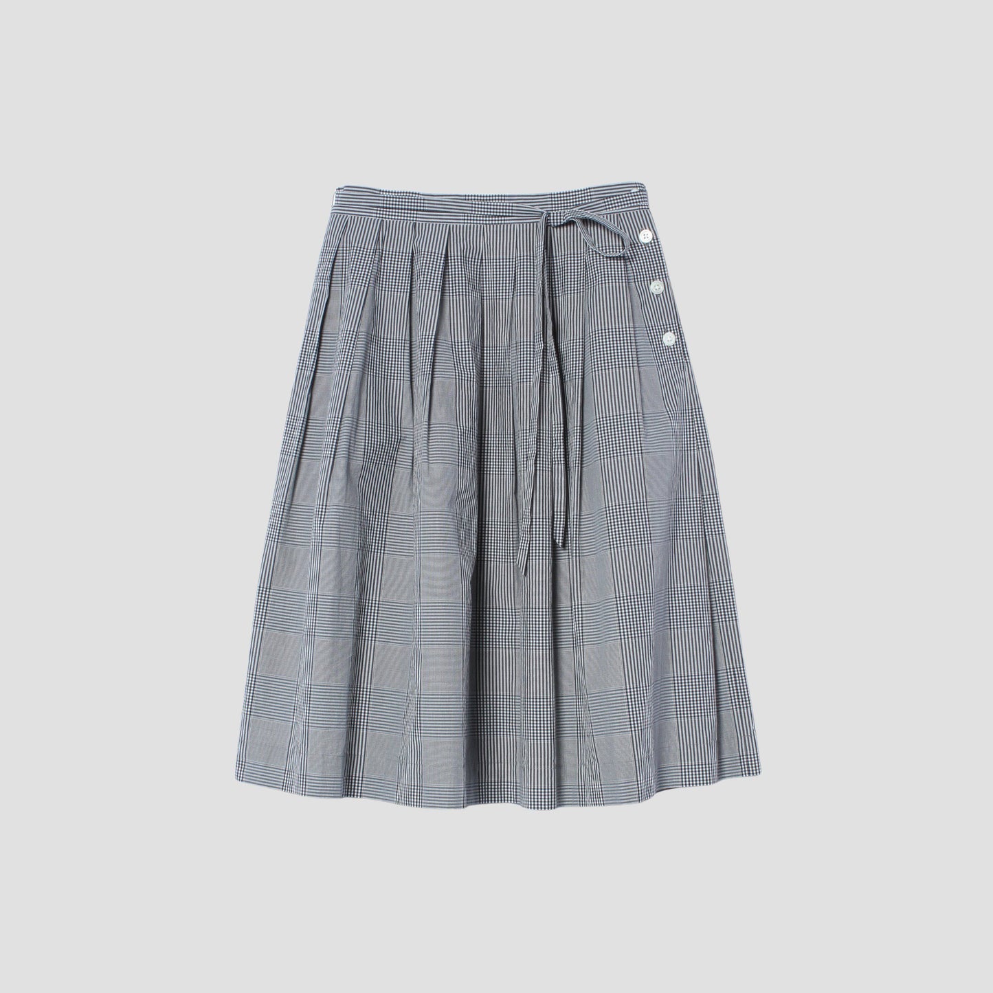 GINGHAM OVERCHECK COTTON SKIRT