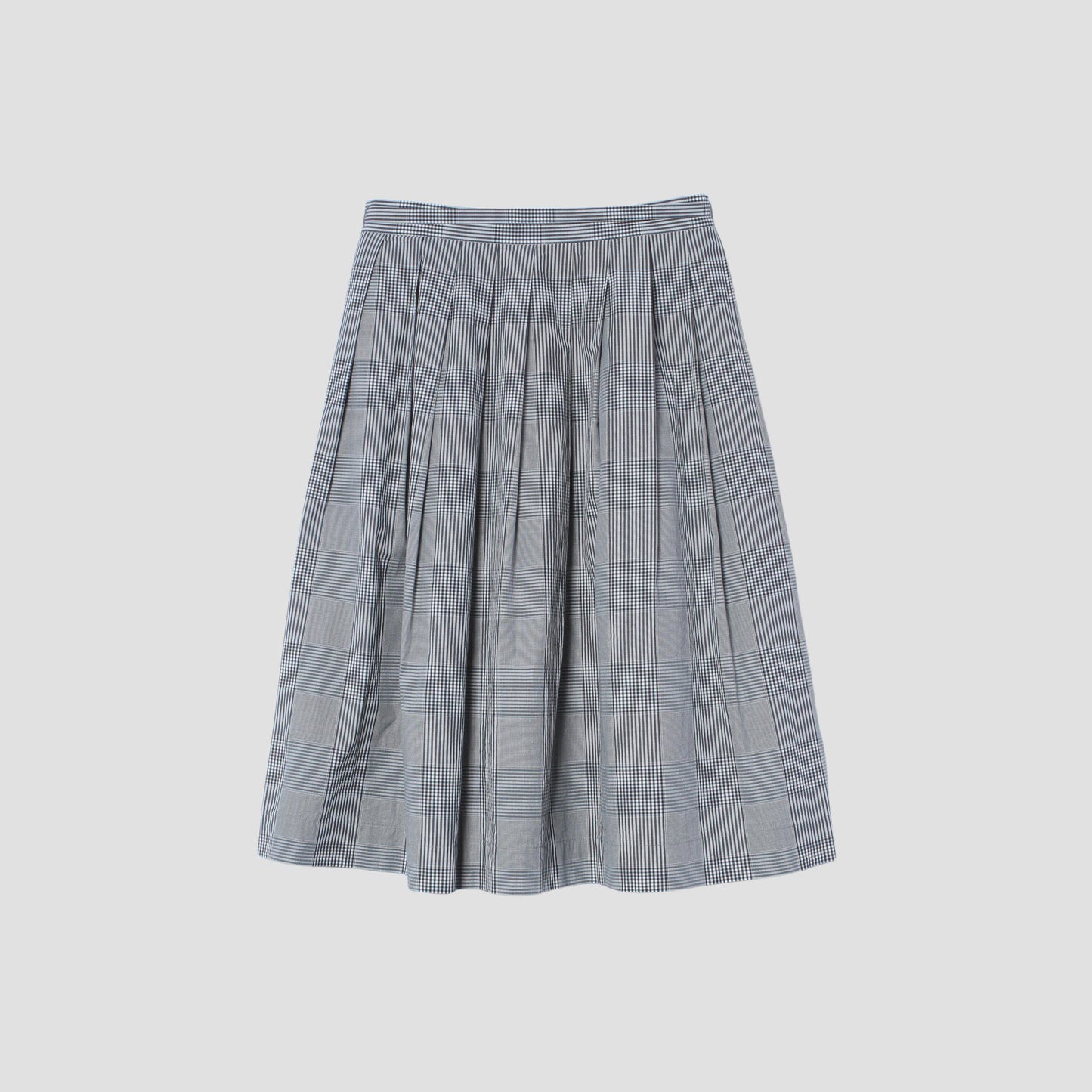 GINGHAM OVERCHECK COTTON SKIRT