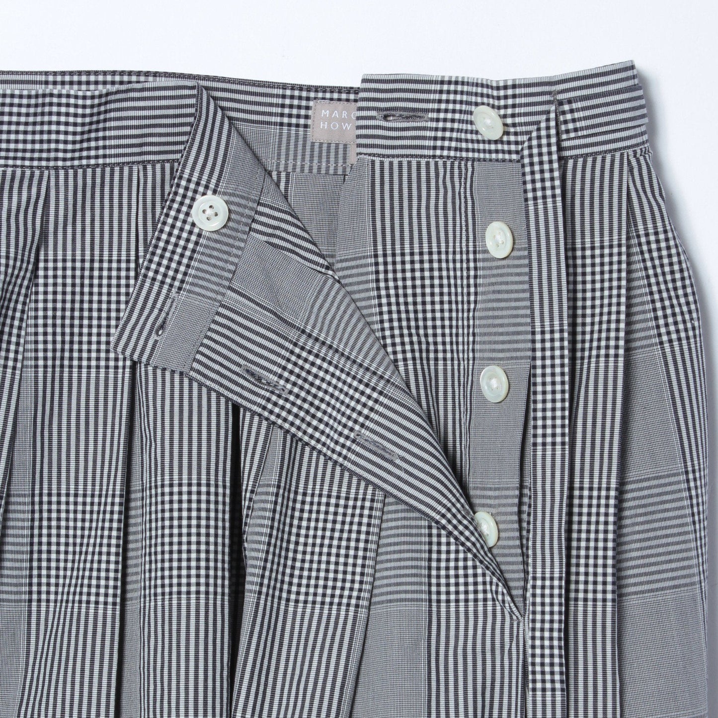 GINGHAM OVERCHECK COTTON SKIRT