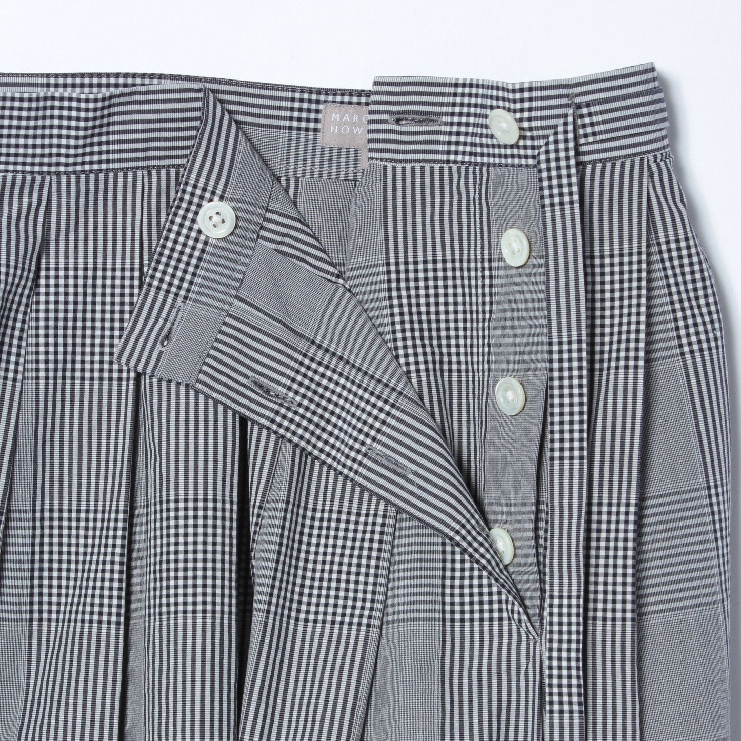GINGHAM OVERCHECK COTTON SKIRT