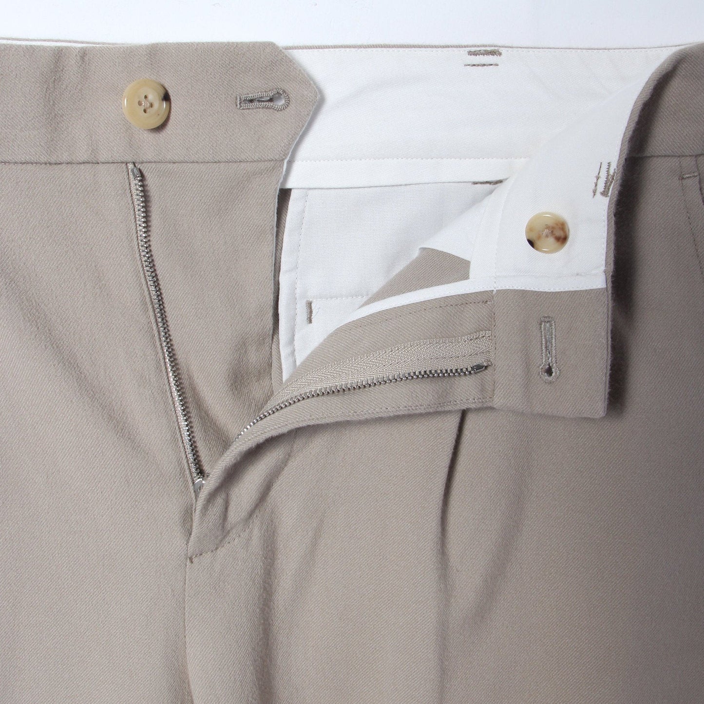 BRUSHED COTTON WOOL TROUSERS