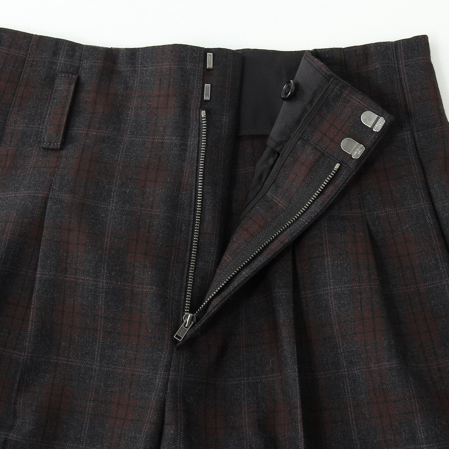 PLAID WOOL TROUSERS