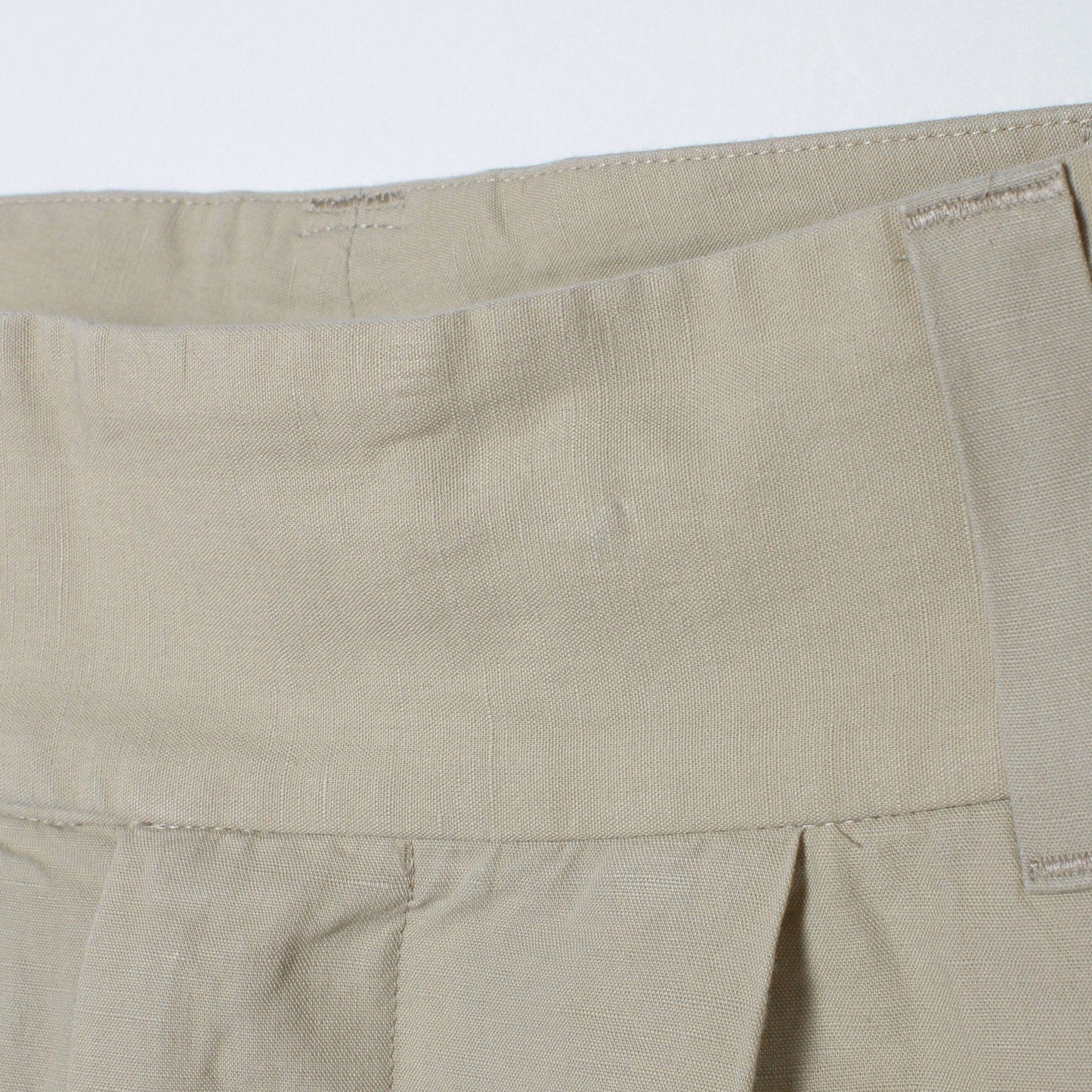 PLAIN WEAVE COTTON LINEN TROUSERS