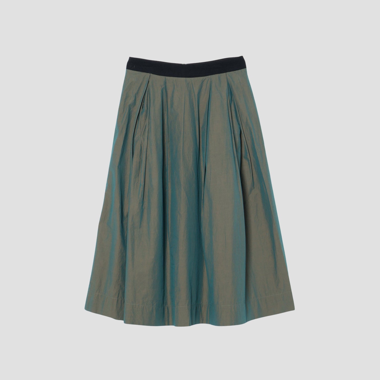 YARN DYED COTTON POPLIN SKIRT