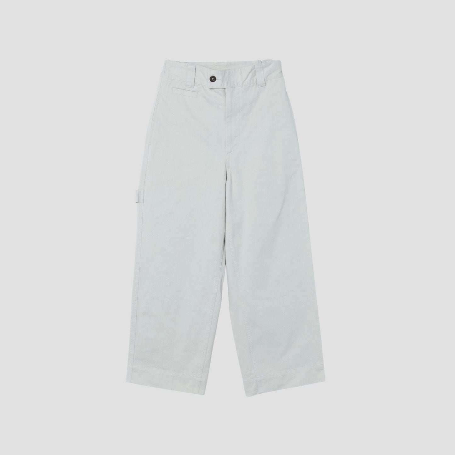 WASHED COMPACT COTTON TROUSERS