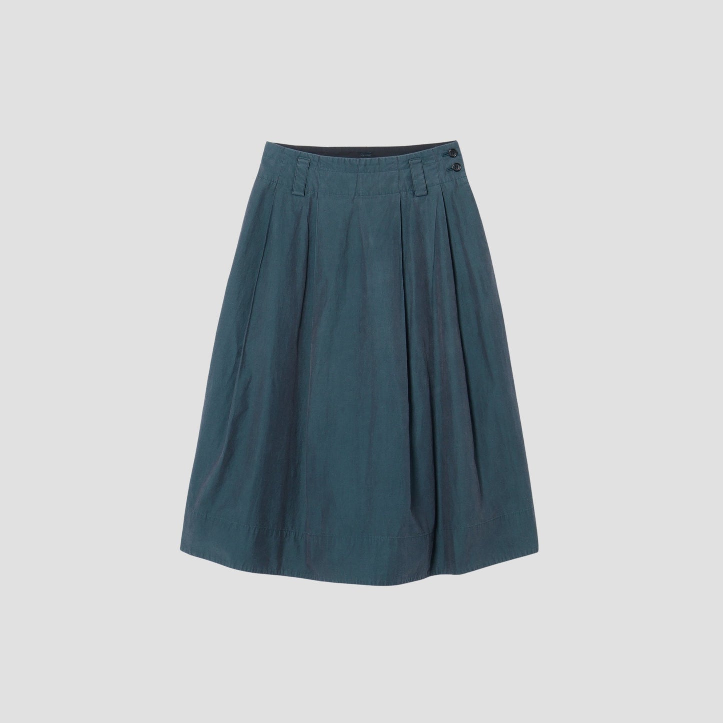 YARN DYED COTTON POPLIN SKIRT