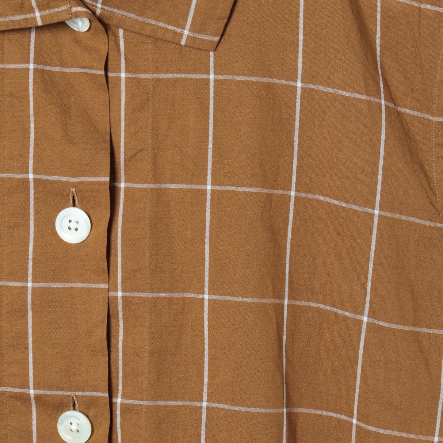 WINDOWPANE CHECK COTTON LINEN SHIRT