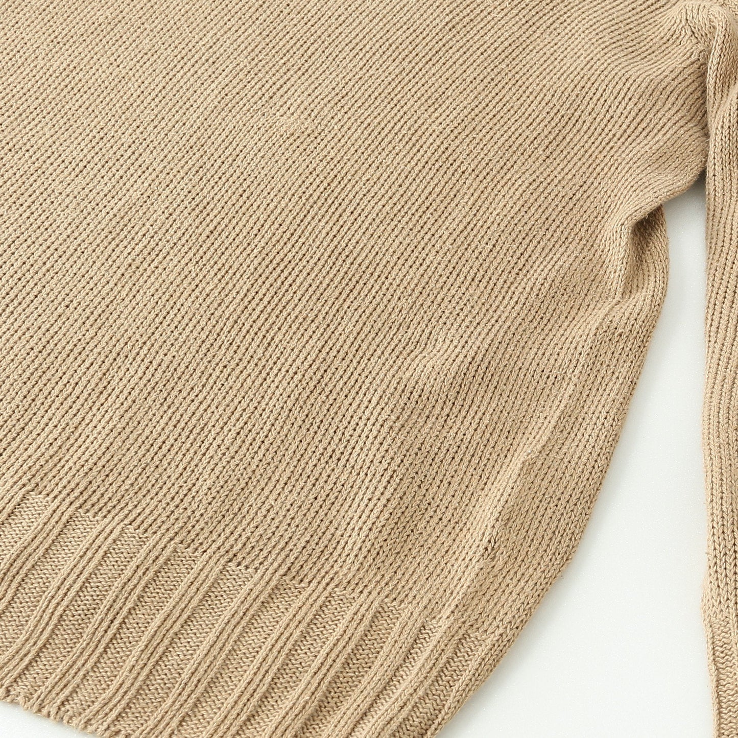 LINEN COTTON WIDE ROLL NECK KNIT
