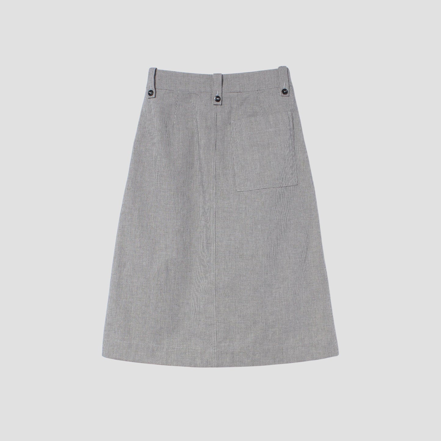 CHEF CHECK COTTON LINEN SKIRT