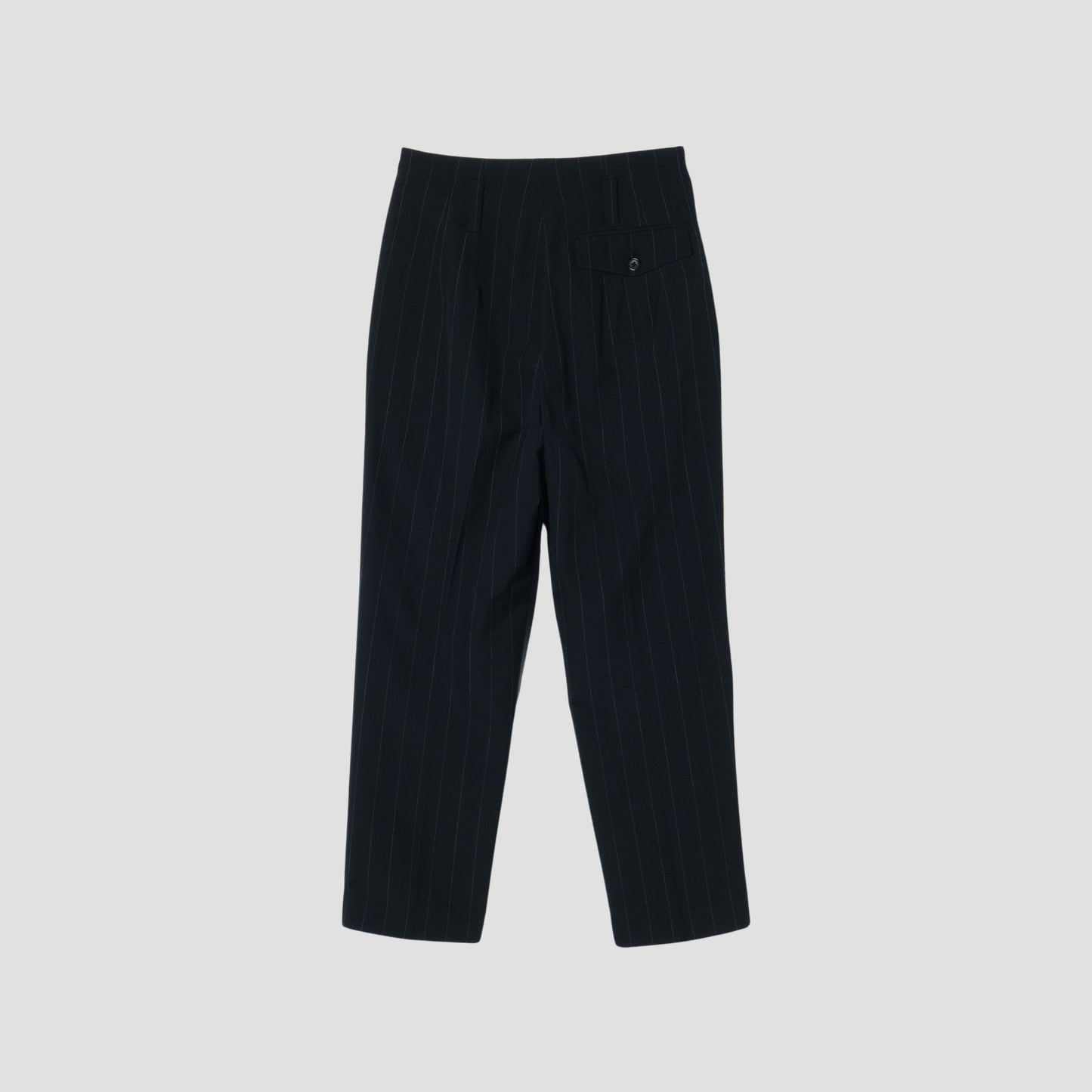 WIDE PINSTRIPE WOOL TROUSERS