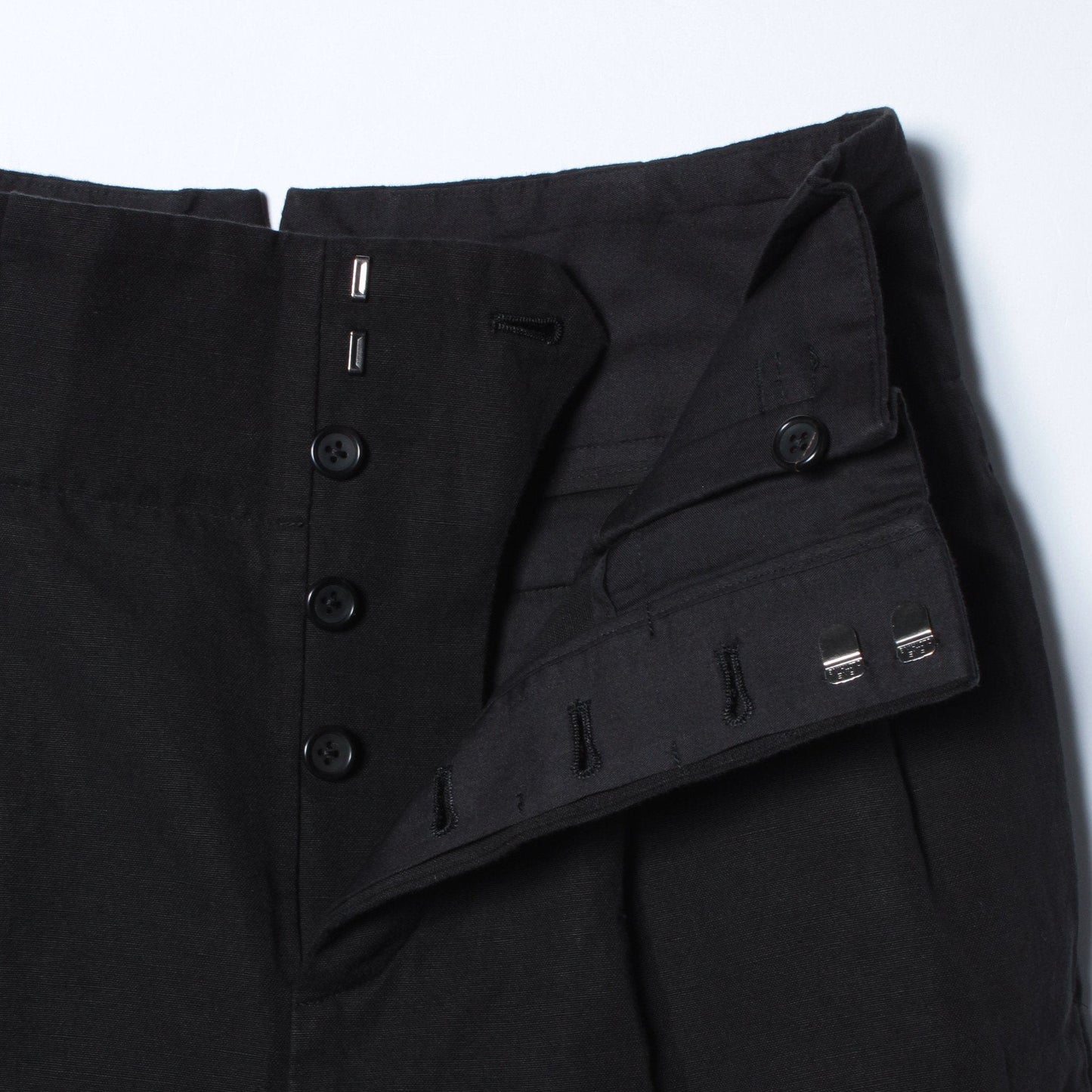 COTTON LINEN CANVAS TROUSERS