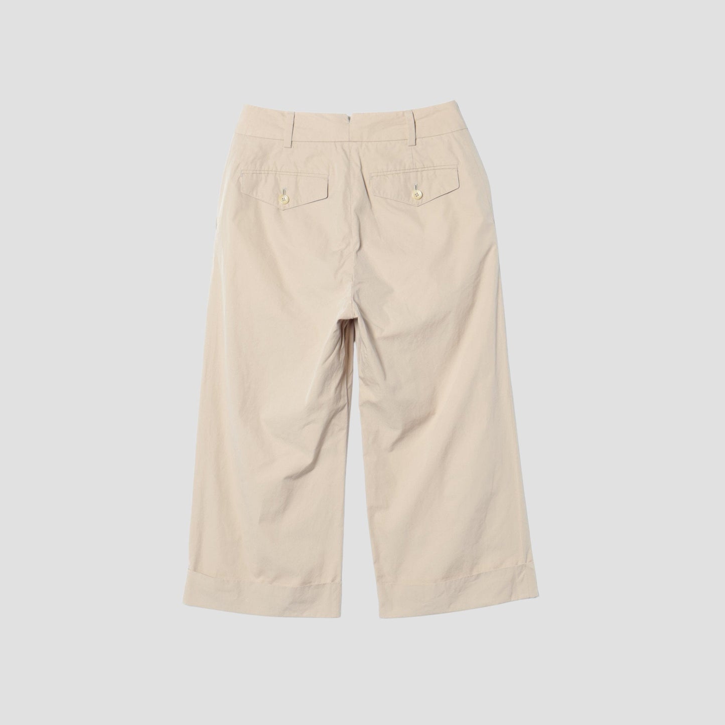 WASHED YARN DYE COTTON POPLIN TROUSERS