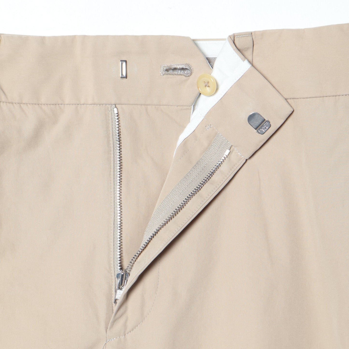 WASHED YARN DYE COTTON POPLIN TROUSERS