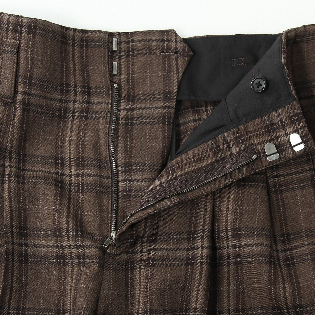 TONAL CHECK WOOL TROUSERS