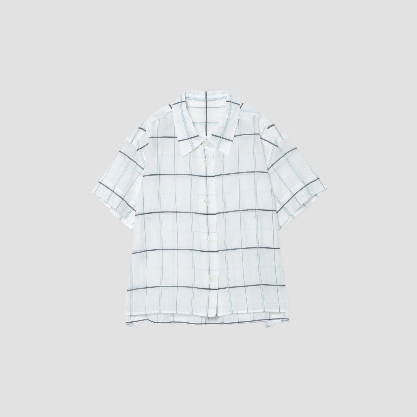 SHEER COTTON SILK CHECK SHIRT
