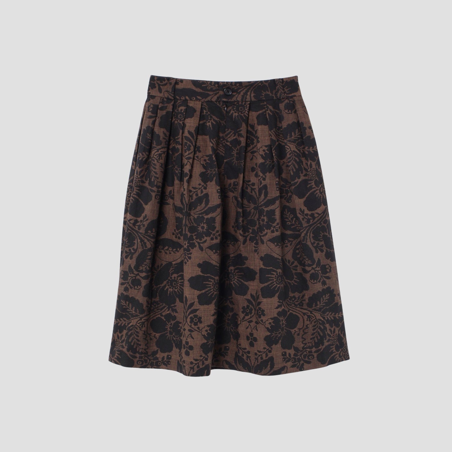 DAMASK COTTON LINEN TWILL SKIRT
